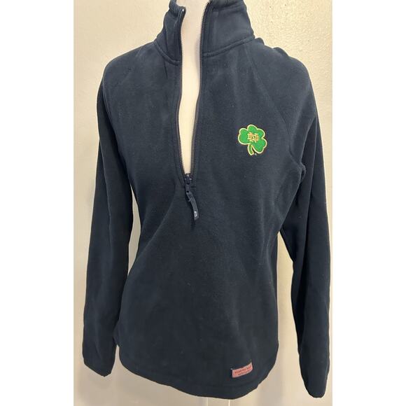 Vineyard Vines Notre Dame Fleece Women’s S Navy Blue Patch Clover Soft College - Picture 2 of 10